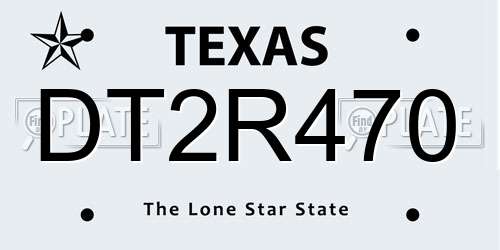 DT2R470 Texas License Plate