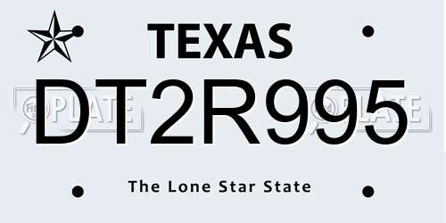 DT2R995 Texas License Plate