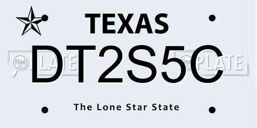 DT2S5C Texas License Plate