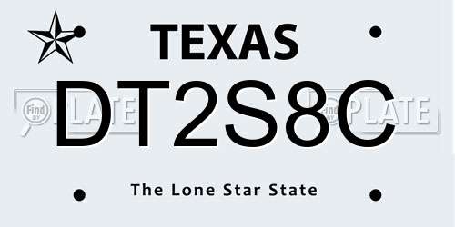 DT2S8C Texas License Plate