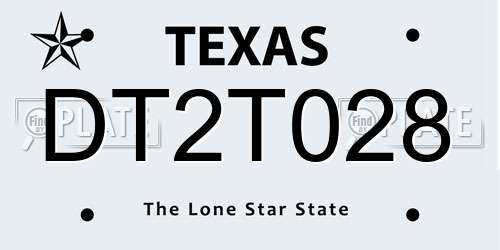 DT2T028 Texas License Plate