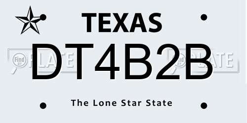 DT4B2B Texas License Plate