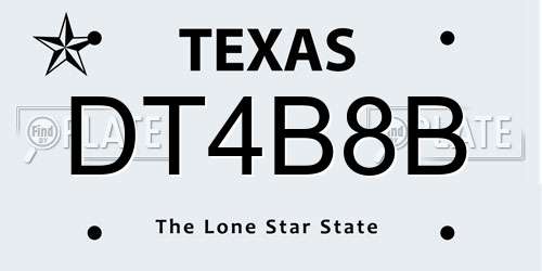 DT4B8B Texas License Plate