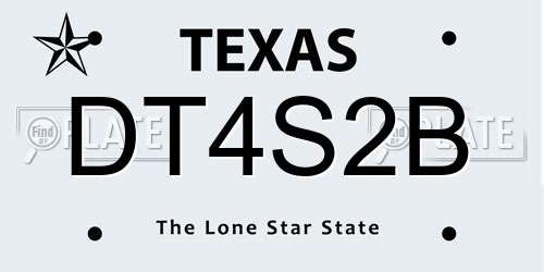 DT4S2B Texas License Plate