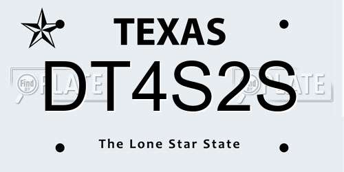 DT4S2S Texas License Plate
