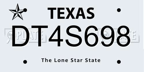 DT4S698 Texas License Plate