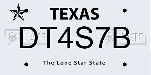 DT4S7B Texas License Plate