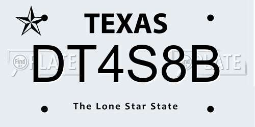 DT4S8B Texas License Plate