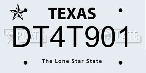 DT4T901 Texas License Plate