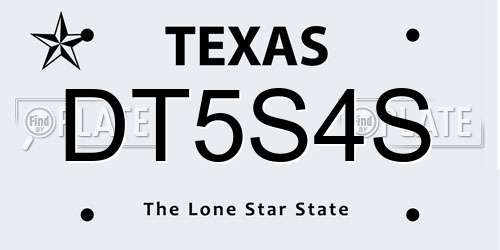 DT5S4S Texas License Plate