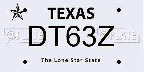 DT63Z Texas License Plate