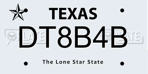 DT8B4B Texas License Plate