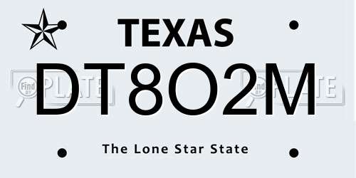 DT8O2M Texas License Plate