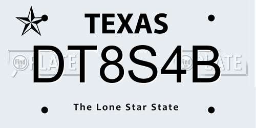 DT8S4B Texas License Plate