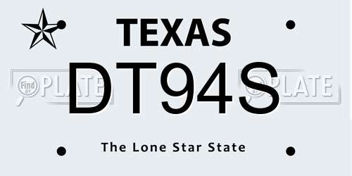 DT94S Texas License Plate