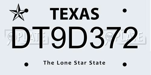 DT9D372 Texas License Plate