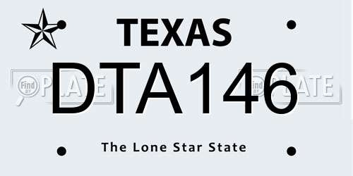 DTA146 Texas License Plate