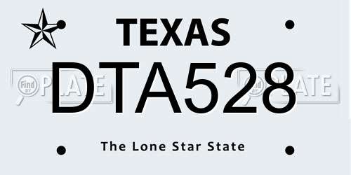 DTA528 Texas License Plate