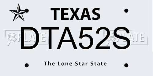 DTA52S Texas License Plate