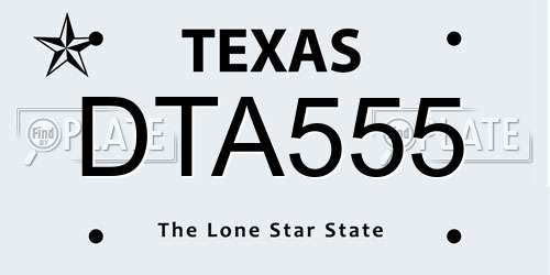 DTA555 Texas License Plate