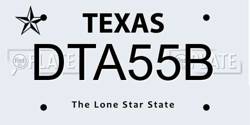 DTA55B Texas License Plate