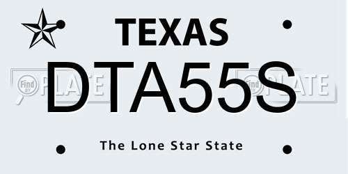 DTA55S Texas License Plate