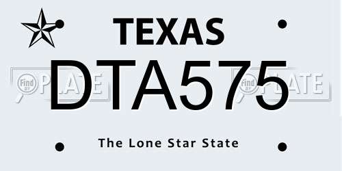 DTA575 Texas License Plate