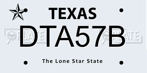 DTA57B Texas License Plate