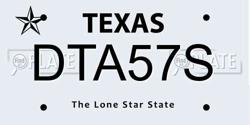 DTA57S Texas License Plate