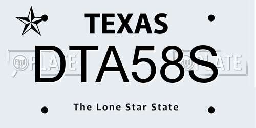 DTA58S Texas License Plate