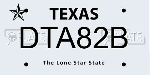 DTA82B Texas License Plate