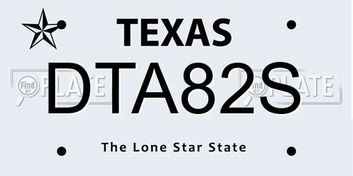 DTA82S Texas License Plate