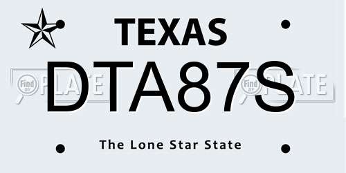 DTA87S Texas License Plate