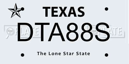 DTA88S Texas License Plate