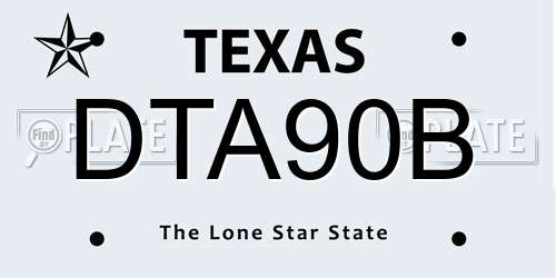 DTA90B Texas License Plate