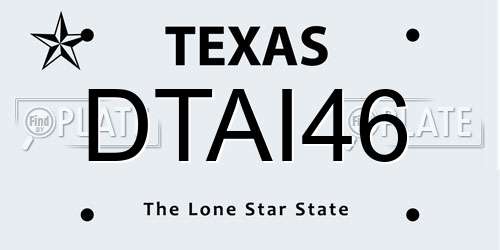 DTAI46 Texas License Plate