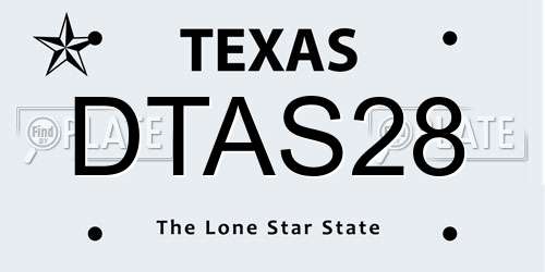 DTAS28 Texas License Plate