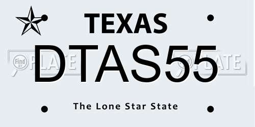 DTAS55 Texas License Plate