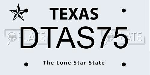DTAS75 Texas License Plate