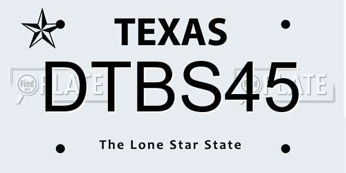 DTBS45 Texas License Plate