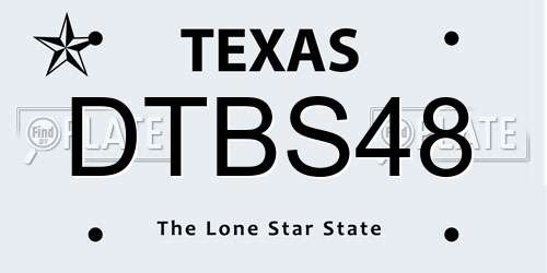 DTBS48 Texas License Plate