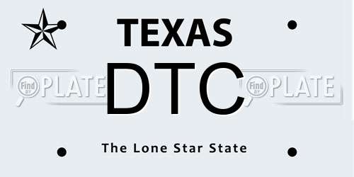 DTC Texas License Plate