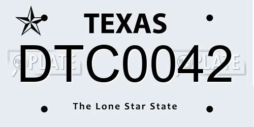 DTC0042 Texas License Plate