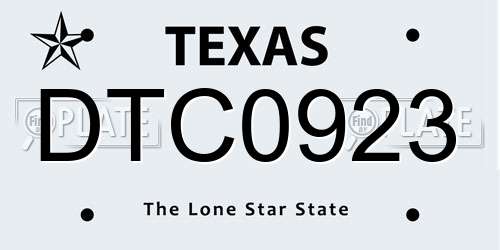 DTC0923 Texas License Plate