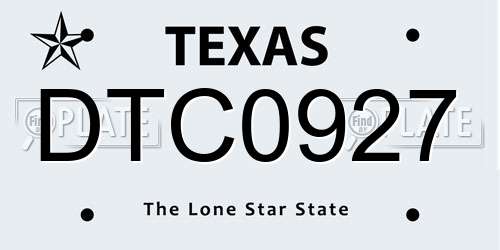 DTC0927 Texas License Plate