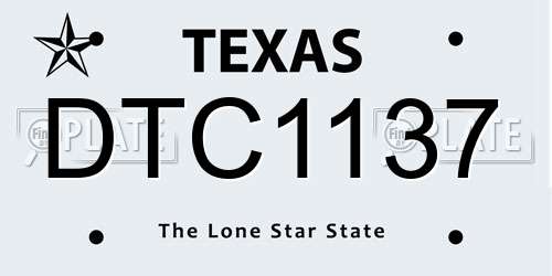 DTC1137 Texas License Plate
