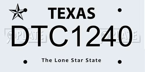 DTC1240 Texas License Plate