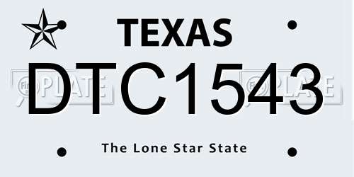 DTC1543 Texas License Plate