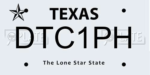 DTC1PH Texas License Plate