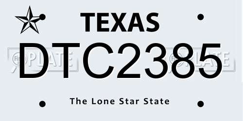 DTC2385 Texas License Plate